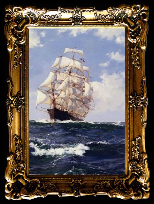 framed  unknow artist Seascape, boats, ships and warships. 94, Ta017